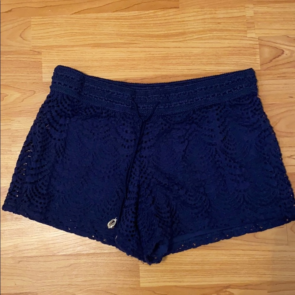Navy Lilly Pulitzer flowy beach shorts
